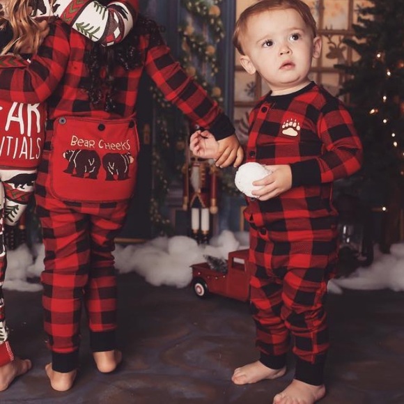 Lazy One Inc. Bear Cheeks Plaid Flapjacks Union Suit
One Piece Pajamas Size 3T - Picture 10 of 10